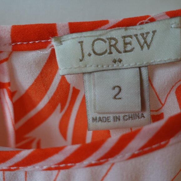 J.Crew Factory orange pink neon floral tulip flutter sleeve top XS 2 - Picture 4 of 14